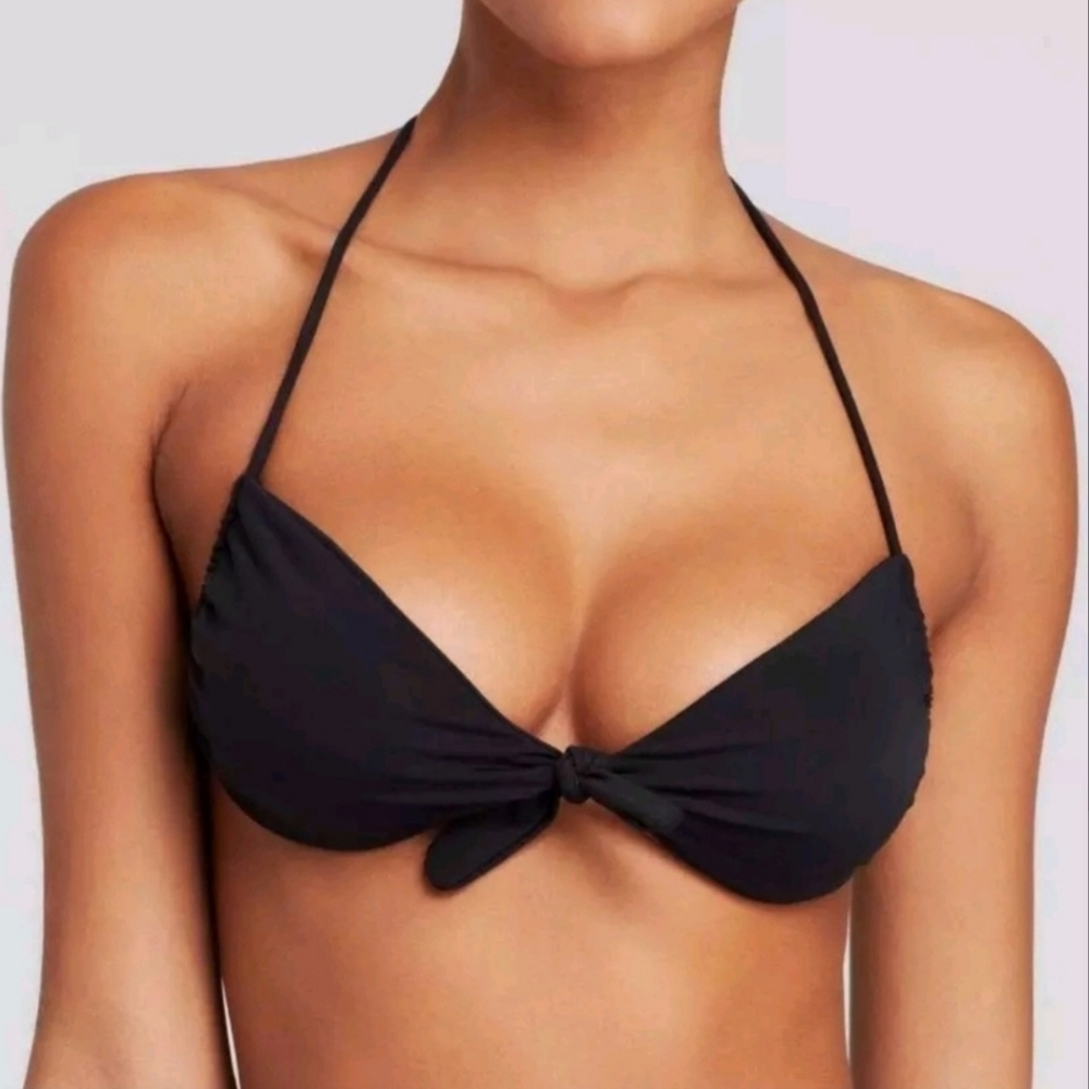 NWOT Shoshanna Bikini B/C cup Black w beaded ties